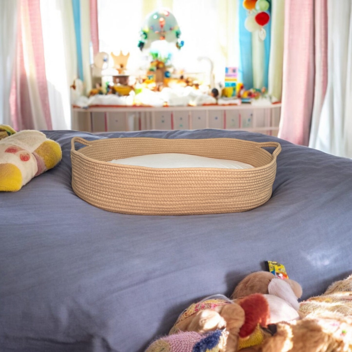 Baby Changing Moses Basket in Camel Color - Lifestyle2