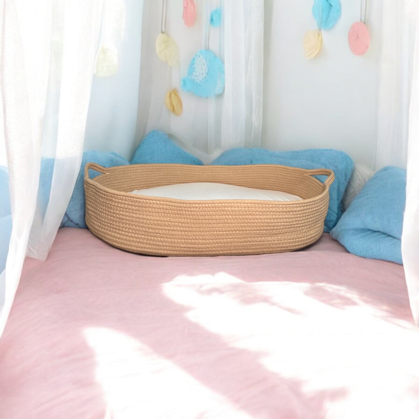 Baby Changing Moses Basket in Camel Color - Lifestyle3
