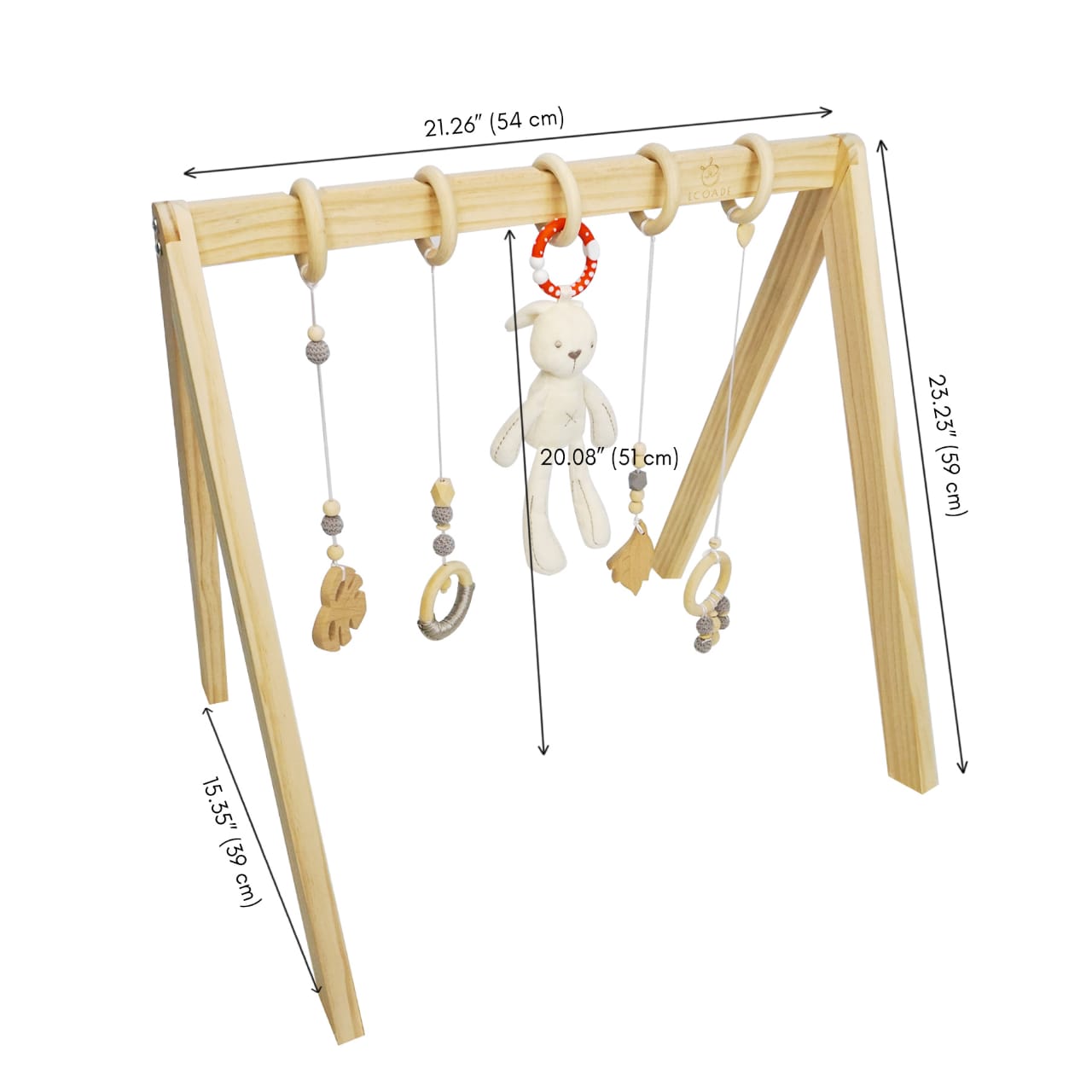 GENEMA 4Pcs Solid Wood Fitness Rack Pendant Baby Gym Toy Hanging Ornaments  Room Decor