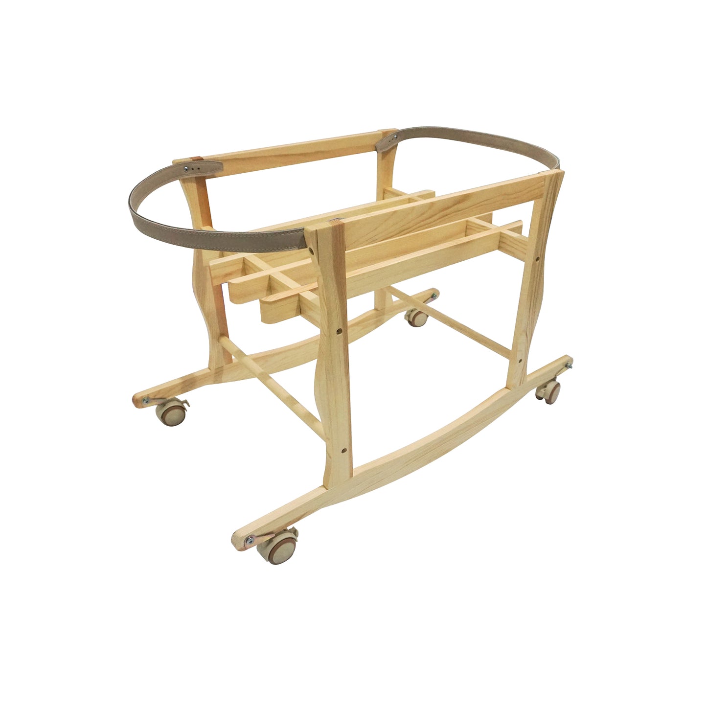 Moses Basket Stand, Baby Moses Basket Rocking Stand - Natural Wood